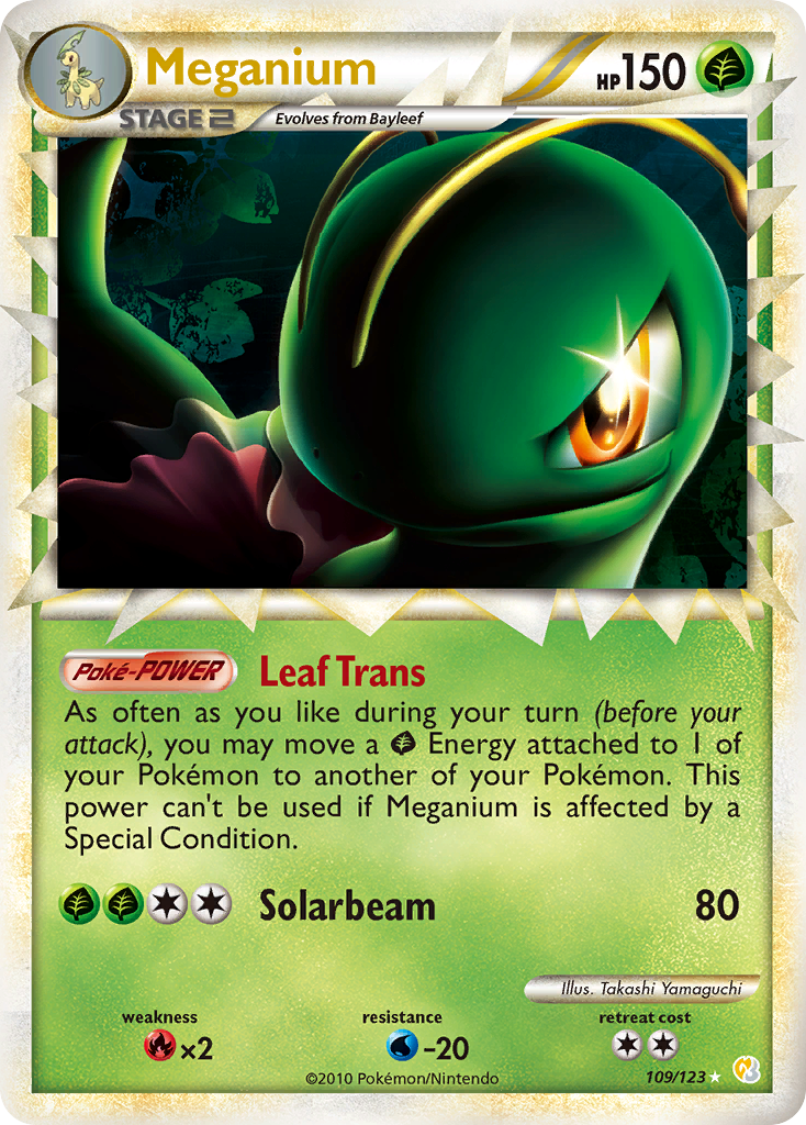 109 Meganium - HeartGold SoulSilver Pokémon card