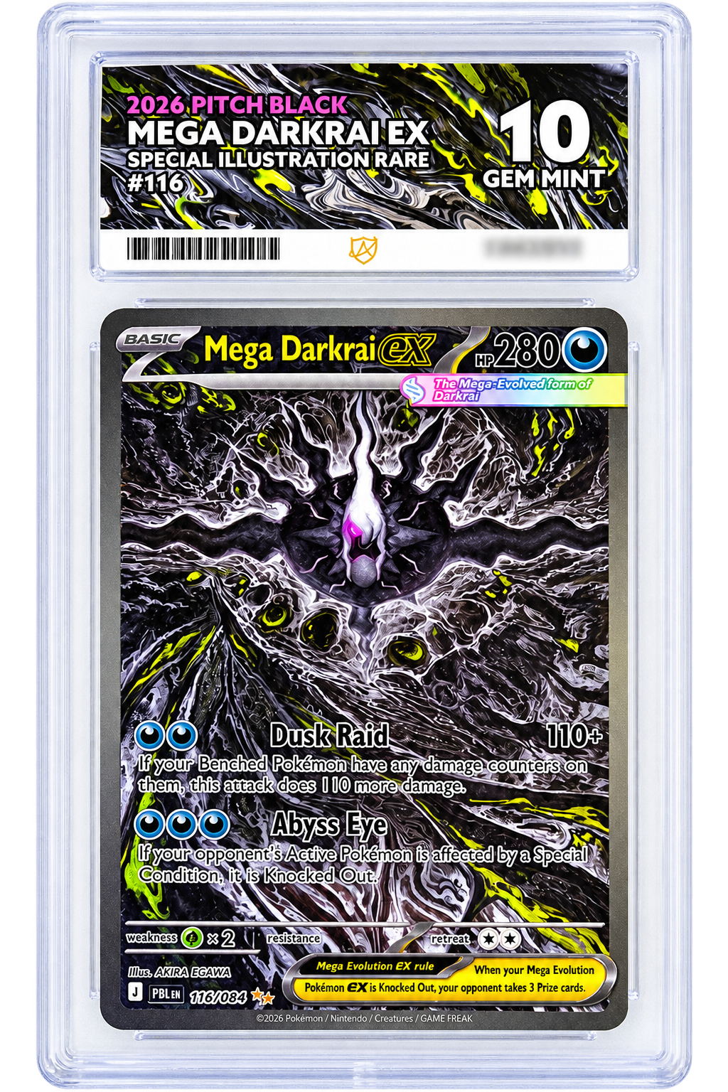 116 Mega Darkrai ex - Pitch Black - ACE 10 (GEM MINT)