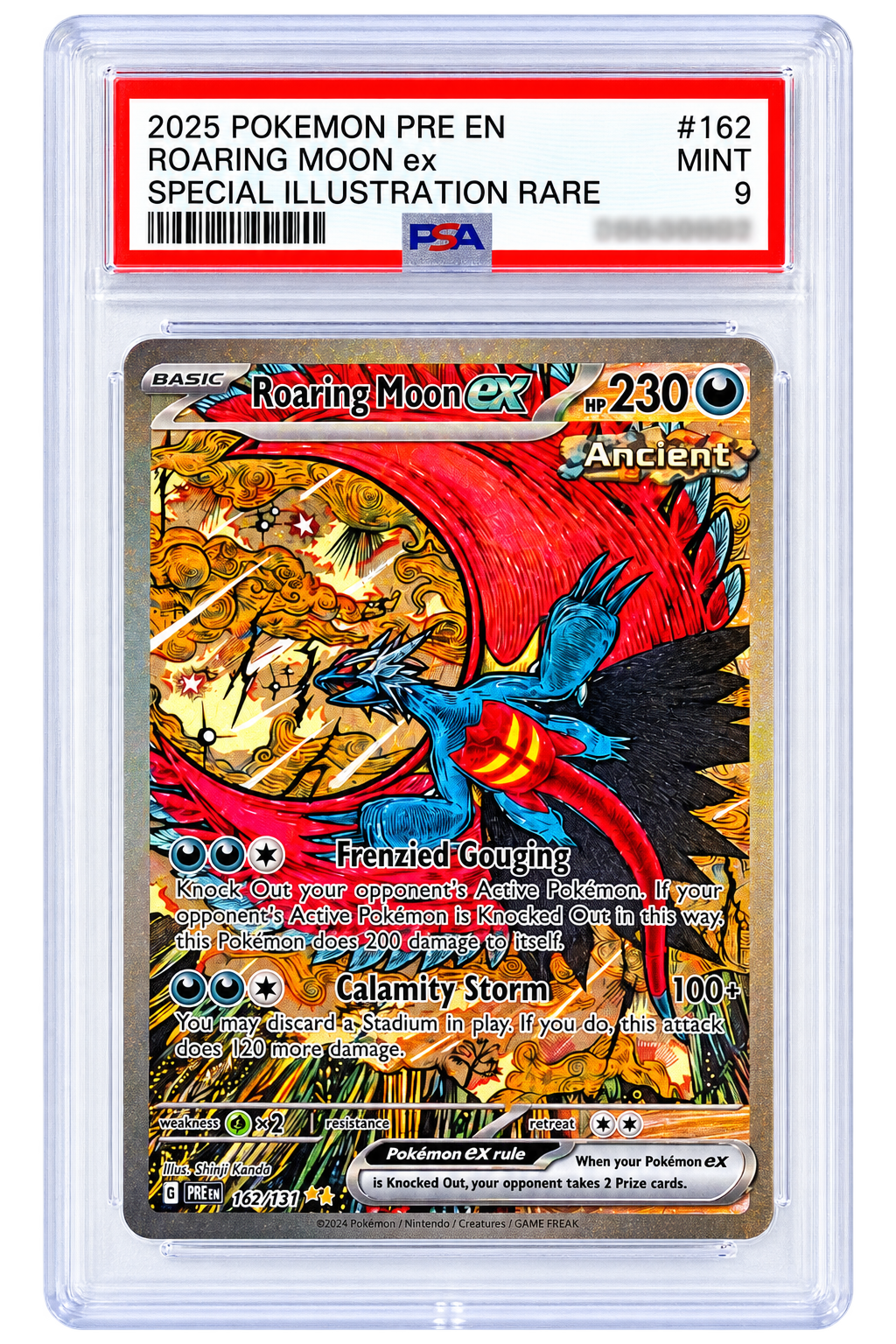 162 Roaring Moon ex - Prismatic Evolutions - PSA 09 (MINT)