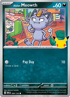 089 Alolan Meowth - 30th Celebration
