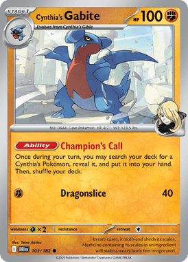 103 Cynthia's Gabite - Destined Rivals