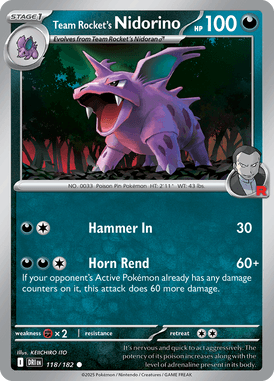 118 Team Rocket's Nidorino - Destined Rivals