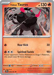 018 Paldean Tauros - Surging Sparks