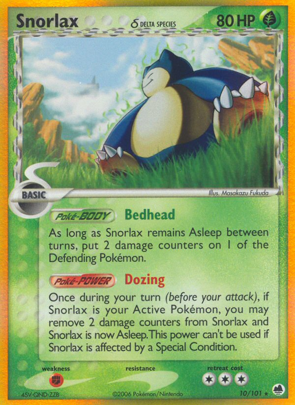 010 Snorlax - EX Dragon Frontiers (Stamped Reverse Holo) Pokémon card