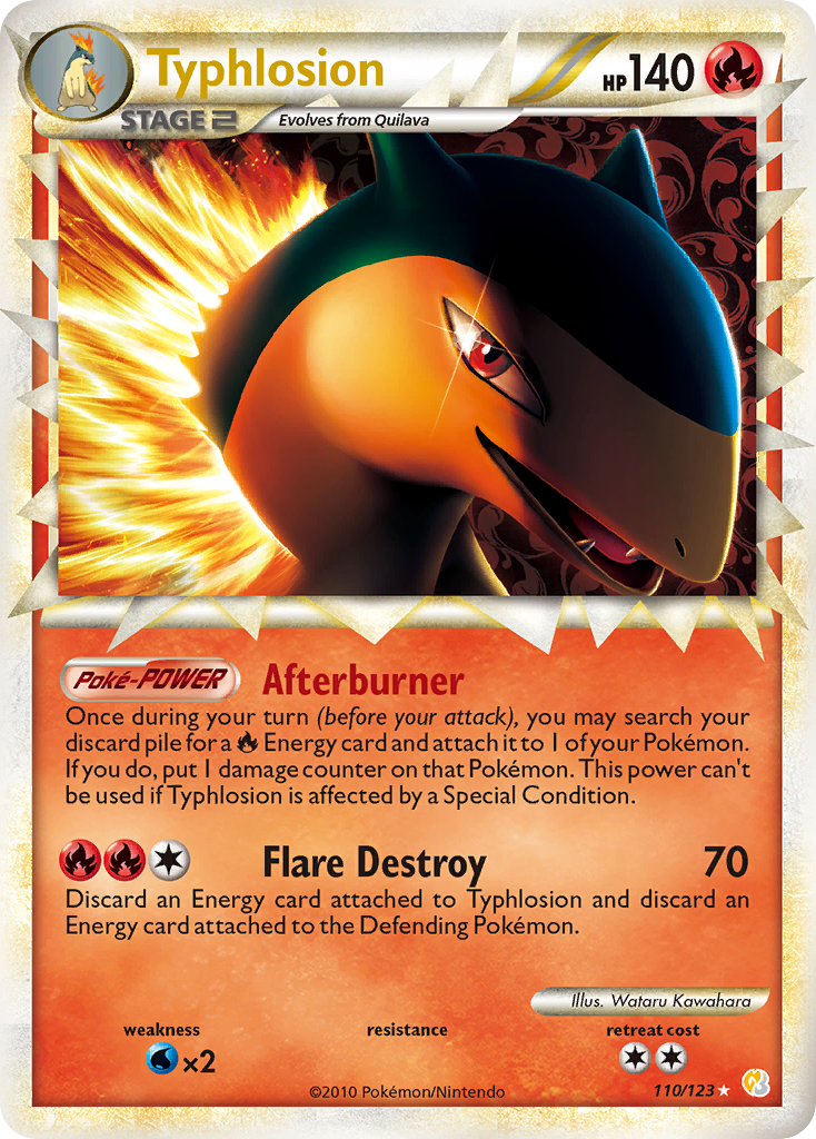 110 Typhlosion - HeartGold SoulSilver Pokémon card