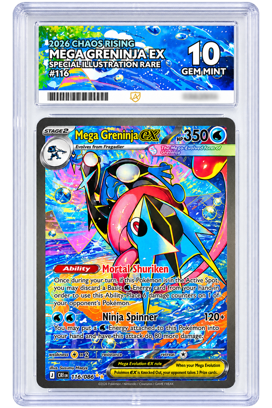 116 Mega Greninja ex - Chaos Rising - ACE 10 (GEM MINT)