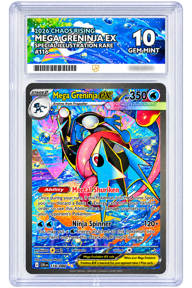 116 Mega Greninja ex - Chaos Rising - ACE 10 (GEM MINT)