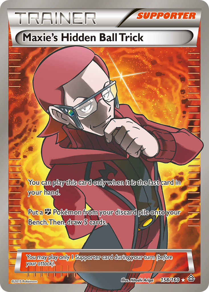 158 Maxie's Hidden Ball Trick - Primal Clash Pokémon card