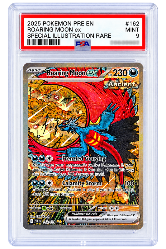162 Roaring Moon ex - Prismatic Evolutions - PSA 09 (MINT)