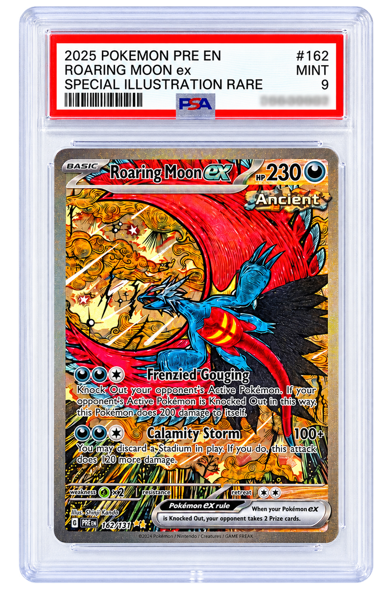 162 Roaring Moon ex - Prismatic Evolutions - PSA 09 (MINT)