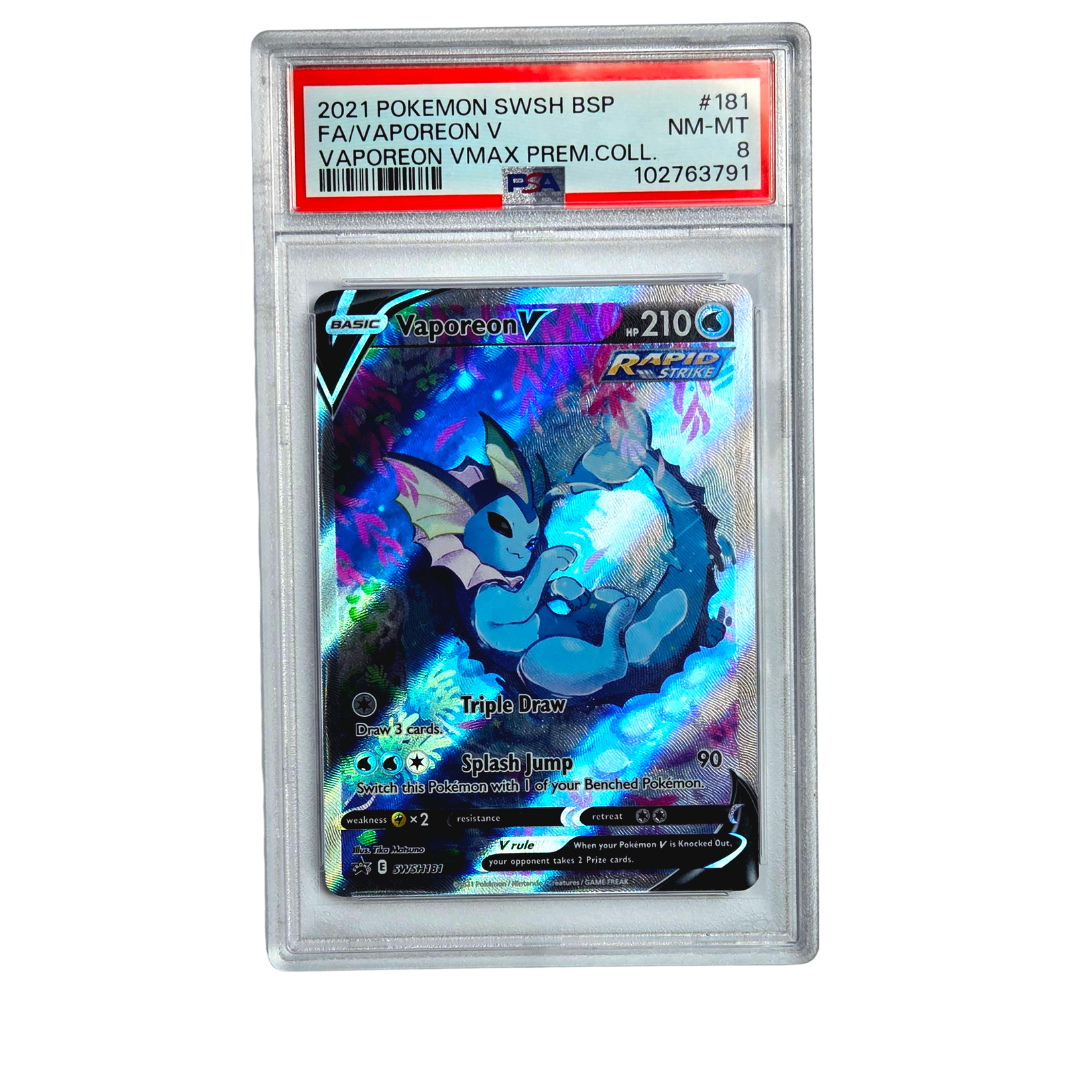2021 Vaporeon V - Sword & Shield Black Star Promo- PSA 8