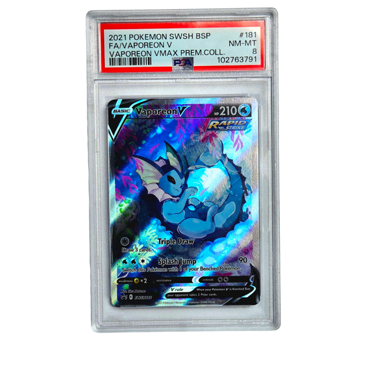2021 Vaporeon V - Sword & Shield Black Star Promo- PSA 8