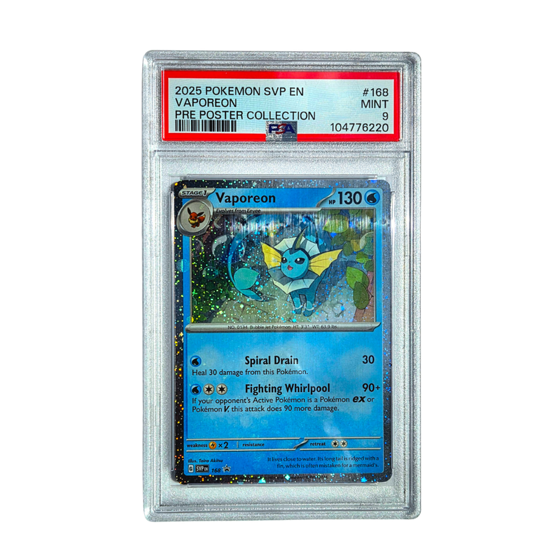 2025 Vaporeon - Prismatic Evolutions Poster Collection Promo- PSA 9