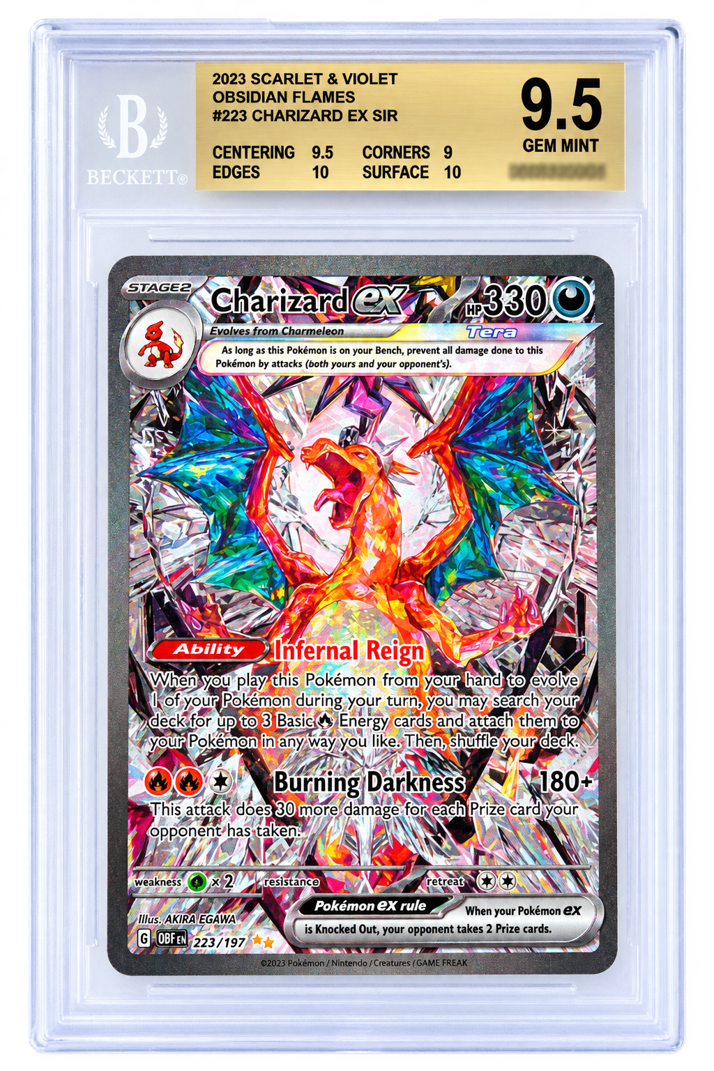 223 Charizard - Obsidian Flames - Beckett 9.5