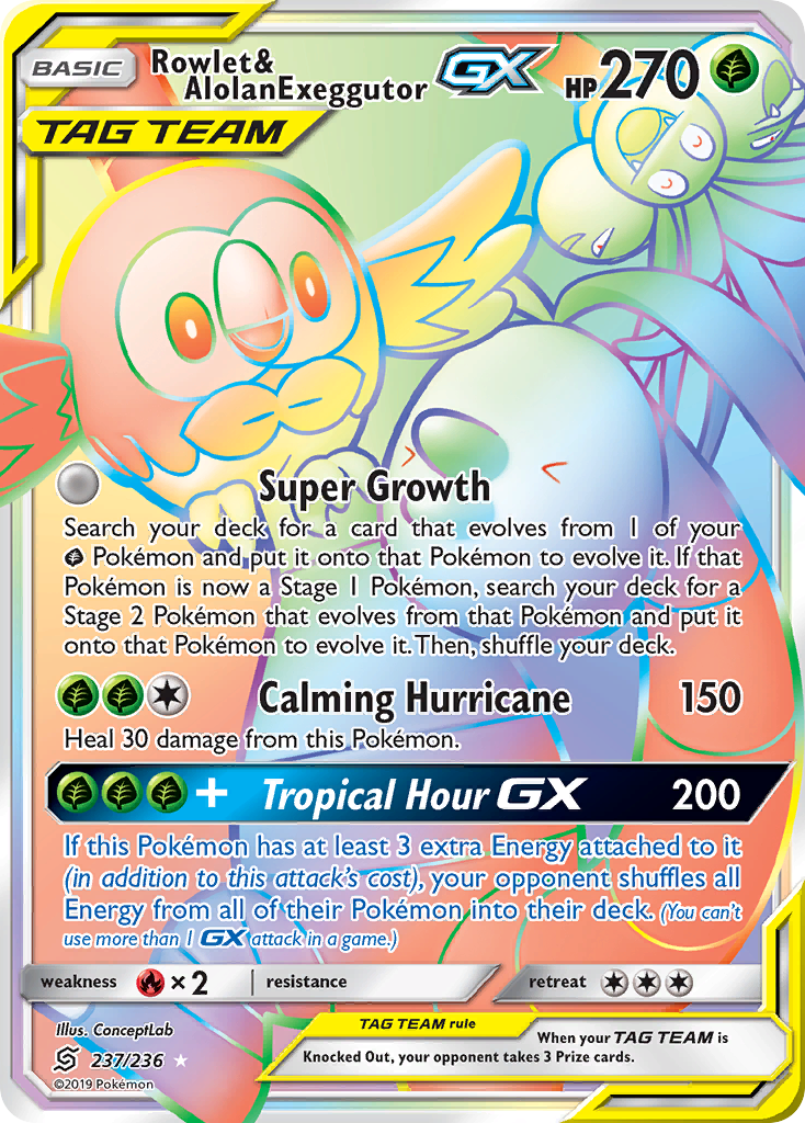 Rowlet & Alolan Exeggutor-GX – Unified Minds UNM 237