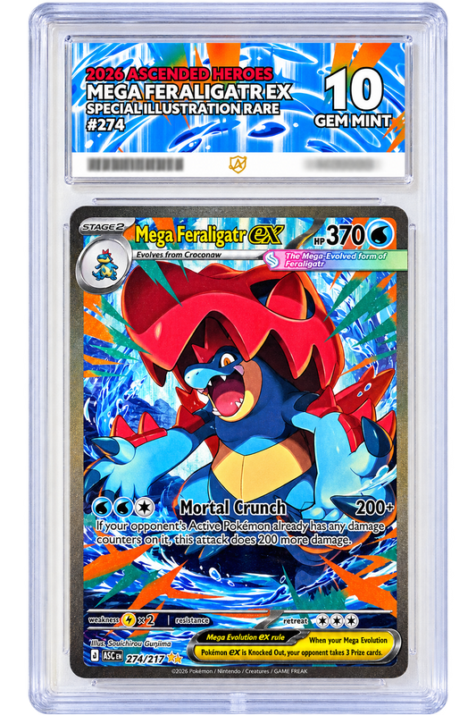 274 Mega Feraligatr ex - Ascended Heroes - ACE 10 (GEM MINT)