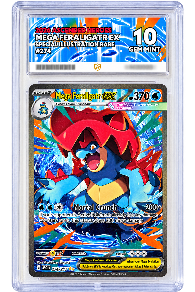 274 Mega Feraligatr ex - Ascended Heroes - ACE 10 (GEM MINT)