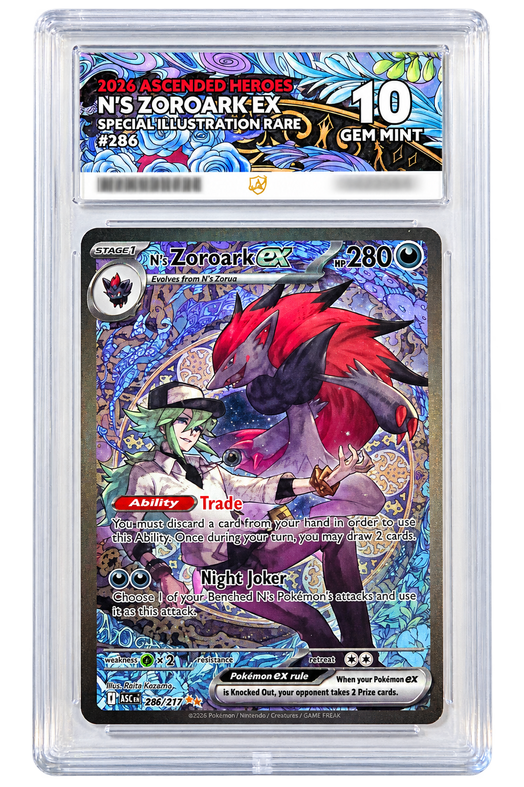 286 N's Zoroark ex - Ascended Heroes - ACE 10 (GEM MINT)