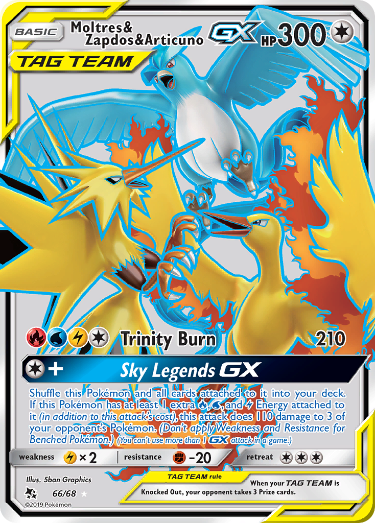 Moltres & Zapdos & Articuno-GX – Hidden Fates HIF 66