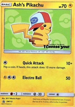 Ash's Pikachu – Sun & Moon Promo Card SMP 112
