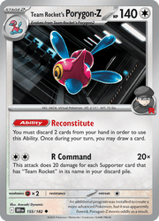 155 Team Rocket's Porygon-Z - Destined Rivals