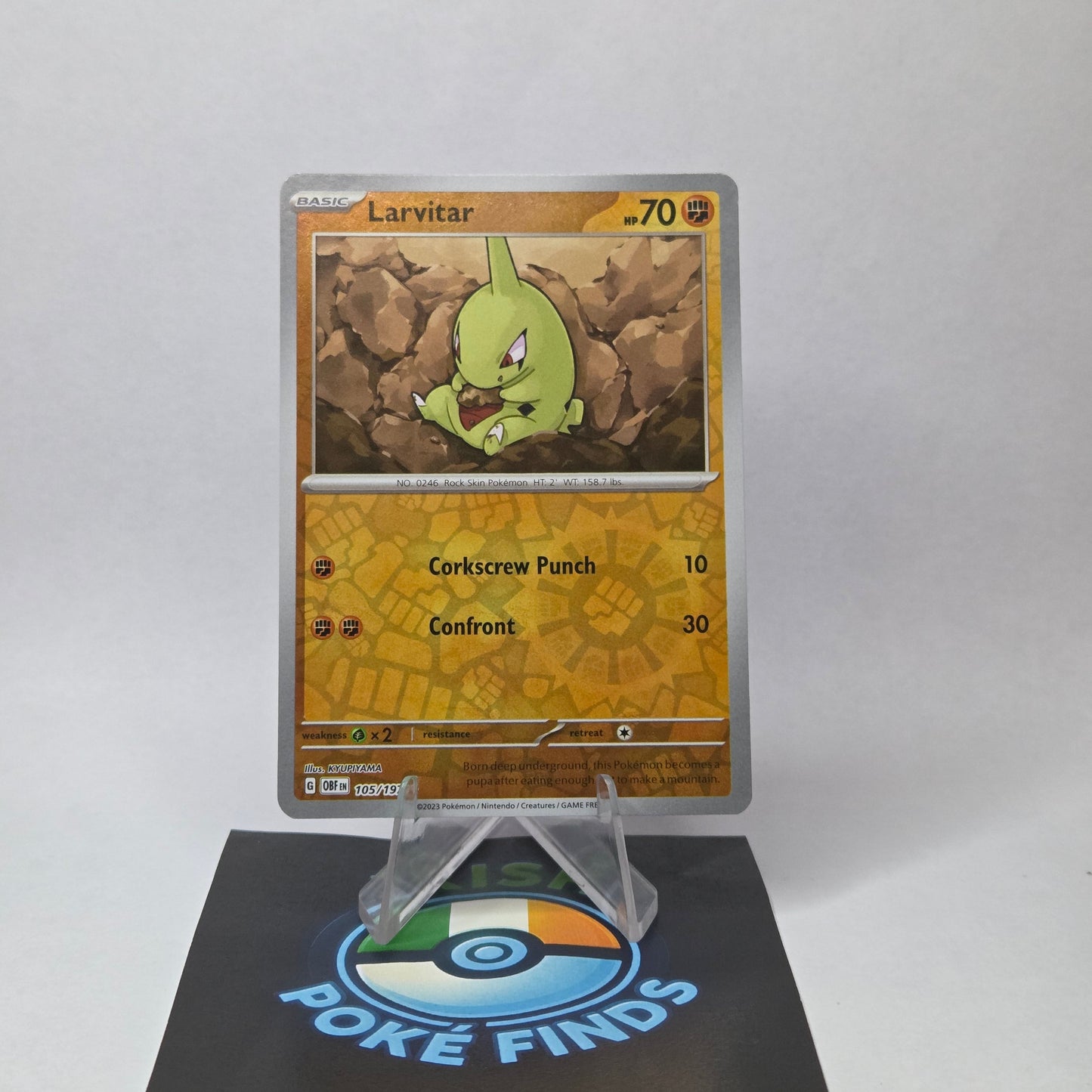 Larvitar #105 - Obsidian Flames