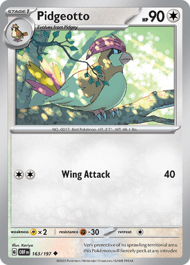 163 Pidgeotto - Obsidian Flames