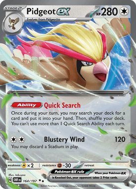 164 Pidgeot ex - Obsidian Flames