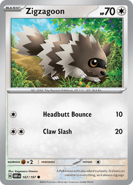 167 Zigzagoon - Obsidian Flames
