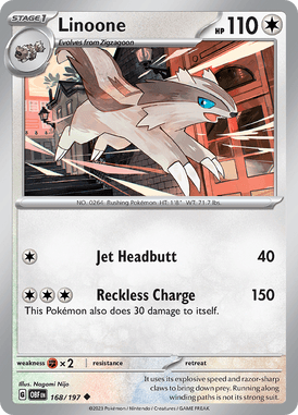168 Linoone - Obsidian Flames