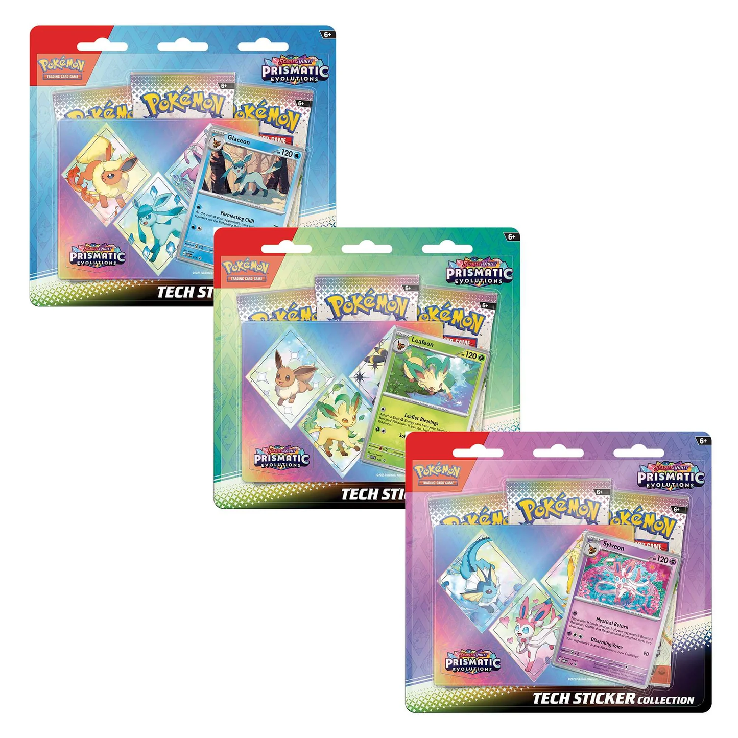 Pokemon Scarlet & Violet Prismatic Evolutions Tech Sticker Collection (3 Pack)