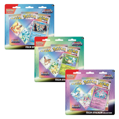 Pokemon Scarlet & Violet Prismatic Evolutions Tech Sticker Collection (3 Pack)