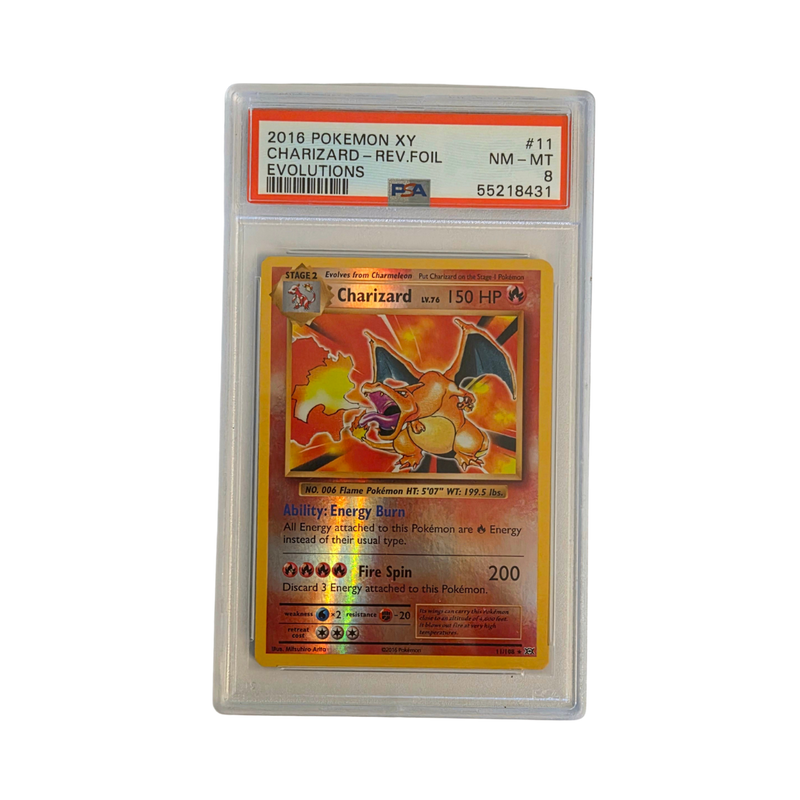 2016 Charizard Reverse Holo Evolutions - PSA 8