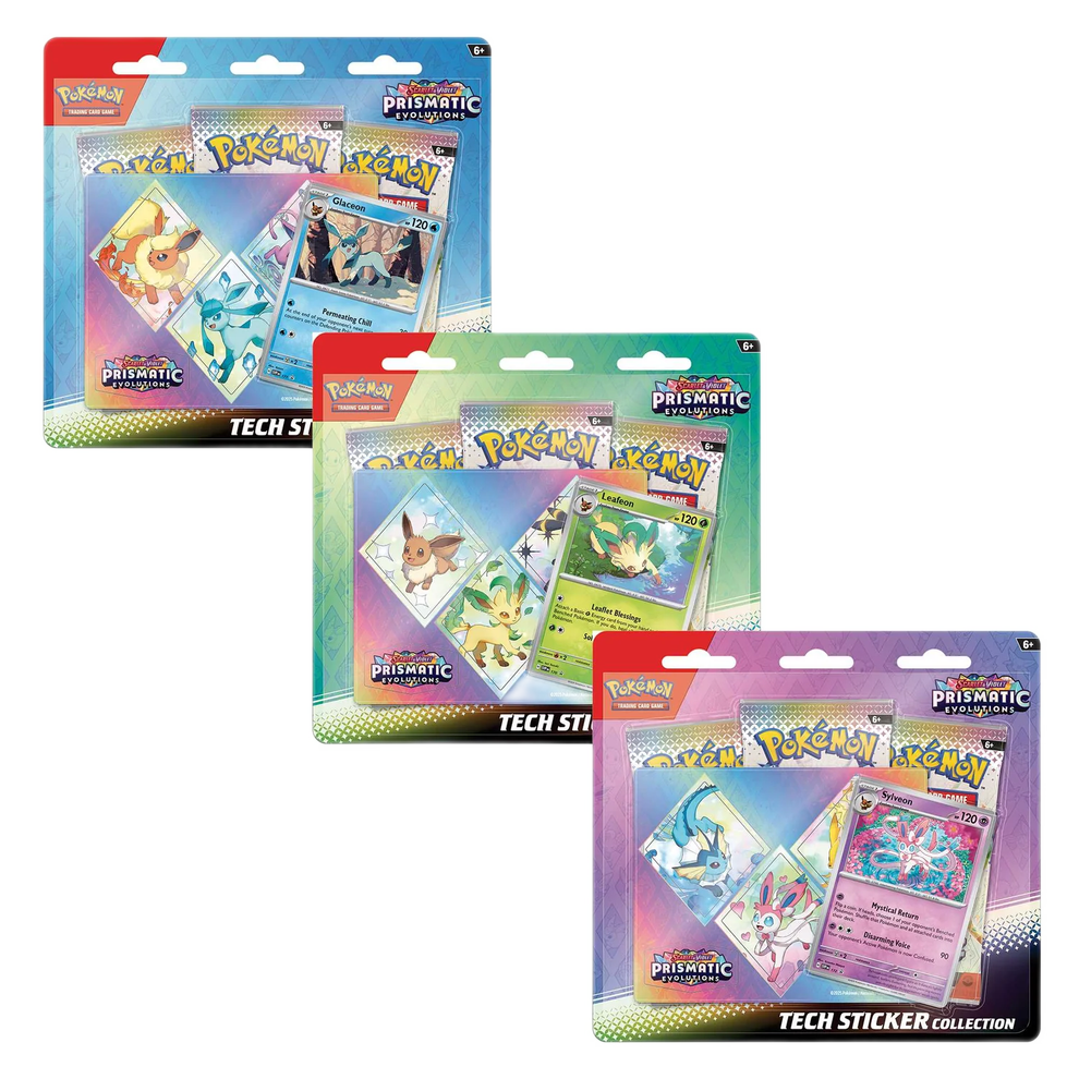 Pokemon Scarlet & Violet Prismatic Evolutions Tech Sticker Collection (3 Pack)